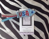 Patriotic USA fireworks hair clip