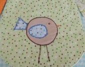 Baby Burp Cloth with a darlng applique Chick on the front is perfet for the little person in your life