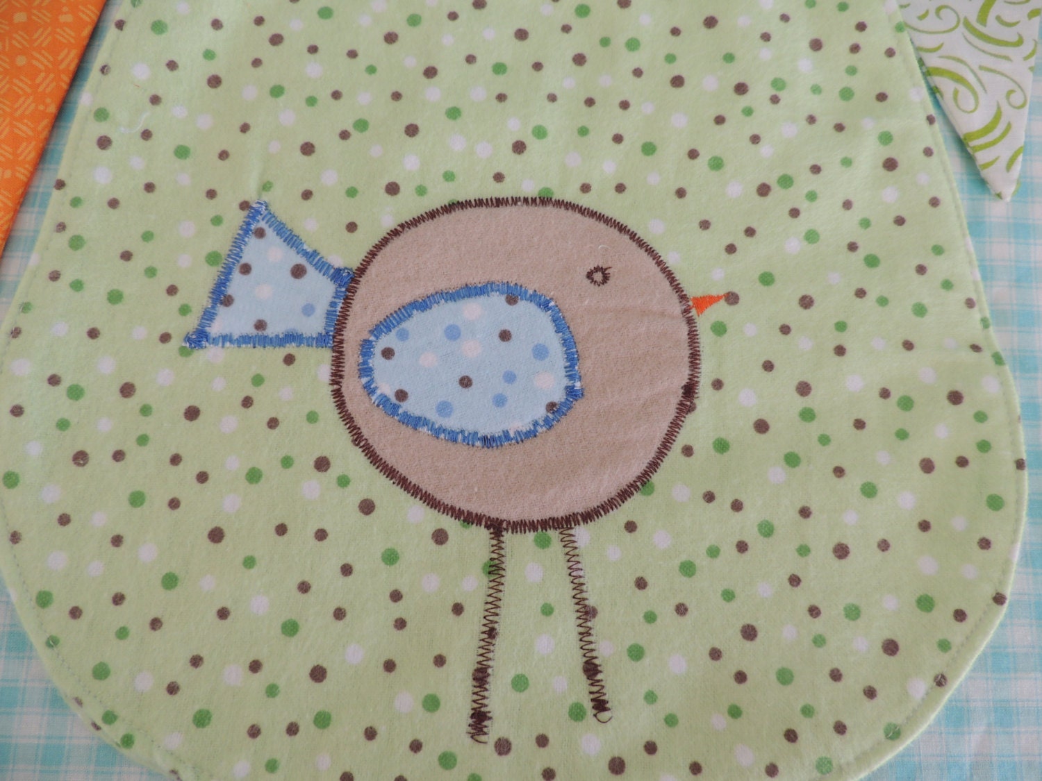 Baby Burp Cloth with a darlng applique Chick on the front is perfet for the little person in your life
