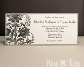 Engraved-Style Floral Tea Length Wedding Invitation