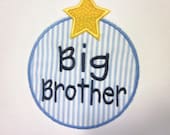 toddler boys appliqued monogramed Big Brother tshirt