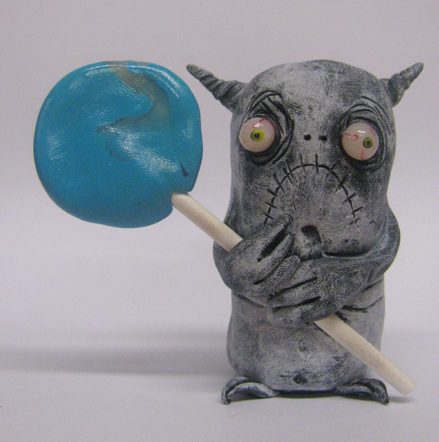 lowbrow clay one of a kind infestation  monster ooak art doll sculpture