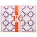 Wianno Quatrefoil Double Monogram Tray in Violet/Orchid combo
