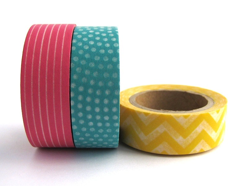 Washi Tape Set of 3 Designs - 30 metres total