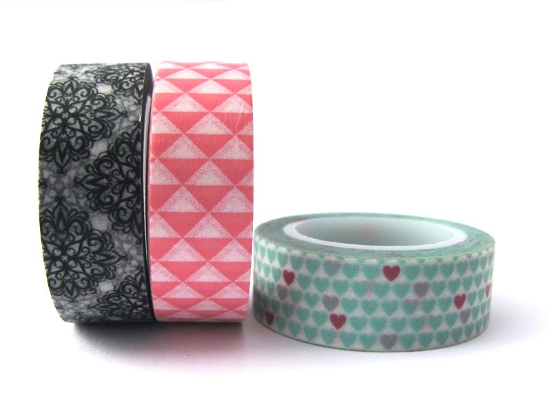 Washi Tape Set of 3 Designs - 30 metres total