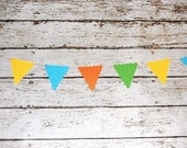 Primary Polkadot Party Pack Includes Pennant Bunting and Cupcake Topper Picks