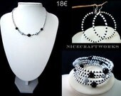 SALE - Black White Grey Jewelry Set