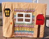 Zoo Jungle Animal Simple Style Pretend Playhouse fits over card table--zebra alligator monkey giraffe Orange house--machine washable