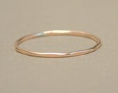 gold or rose gold stacking rings. super skinny slim. hammered and shiny. ONE. gold filled classic stack ring.
