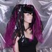 SteamPunk Fuchsia Pink Black Gears Goth Veil Falls MTCoffinz --- Ready to Ship