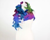 REDUCED felted wool shawls felting handmade gift felted scarf  boa seaweed antler