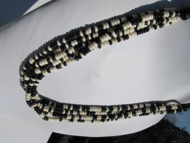 Black and White Beaded Necklace