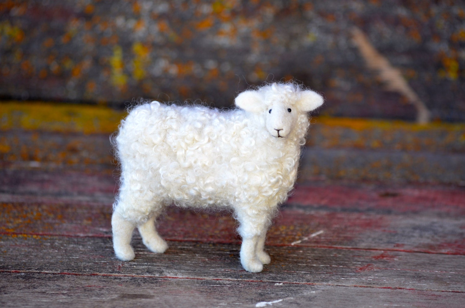 Needle Felted Wool Sheep Sculpture - Needle Felted Animal - Lamb