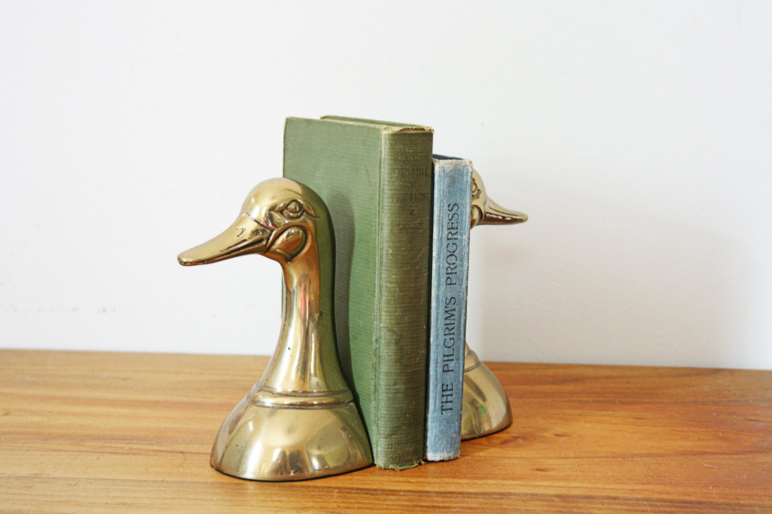 vintage 70s Brass Duck Bookends Perfect Man Cave or Den Decor