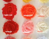 Chiffon Shabby Rose Trim-2 1/2 inches YOUR CHOICE of 6 SOLID colors-1/2 yard pieces