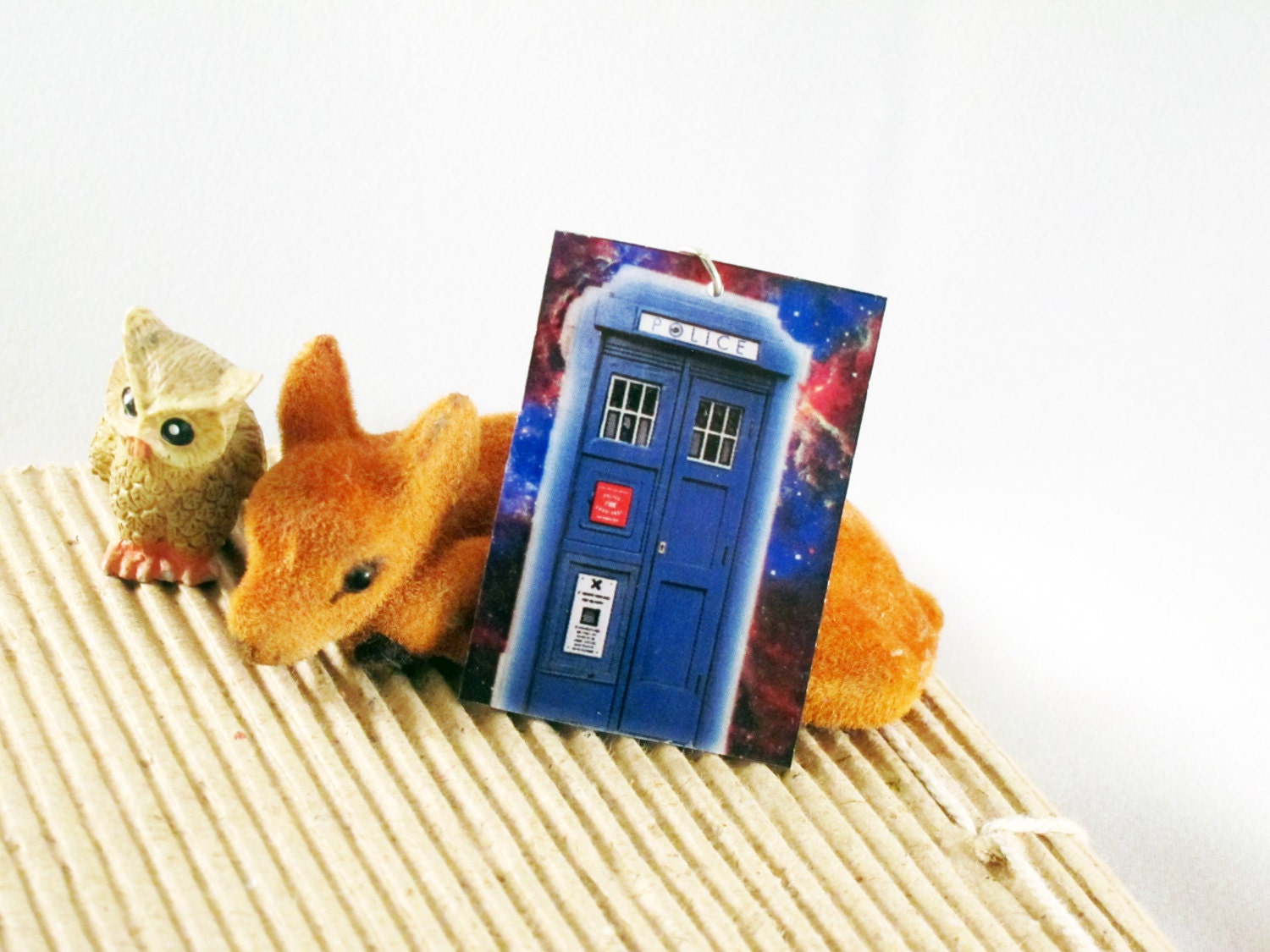 Dr Who Blue Police Box Pendant Space Sci Fi Earrings Photo Pendant