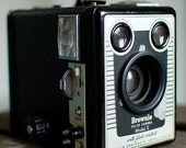 1950s Kodak Brownie Six-20 model E box camera made in England with leather case