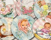 BABY CIRCLES Collage Digital Images -printable download file-