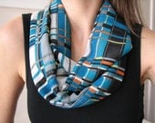 Teal and Black Infinity Scarf
