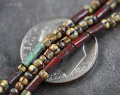 EARTHY TIDBITS No. 2 .. New Picasso Czech Matte Glass Seed Bead Mix (2543-2s)