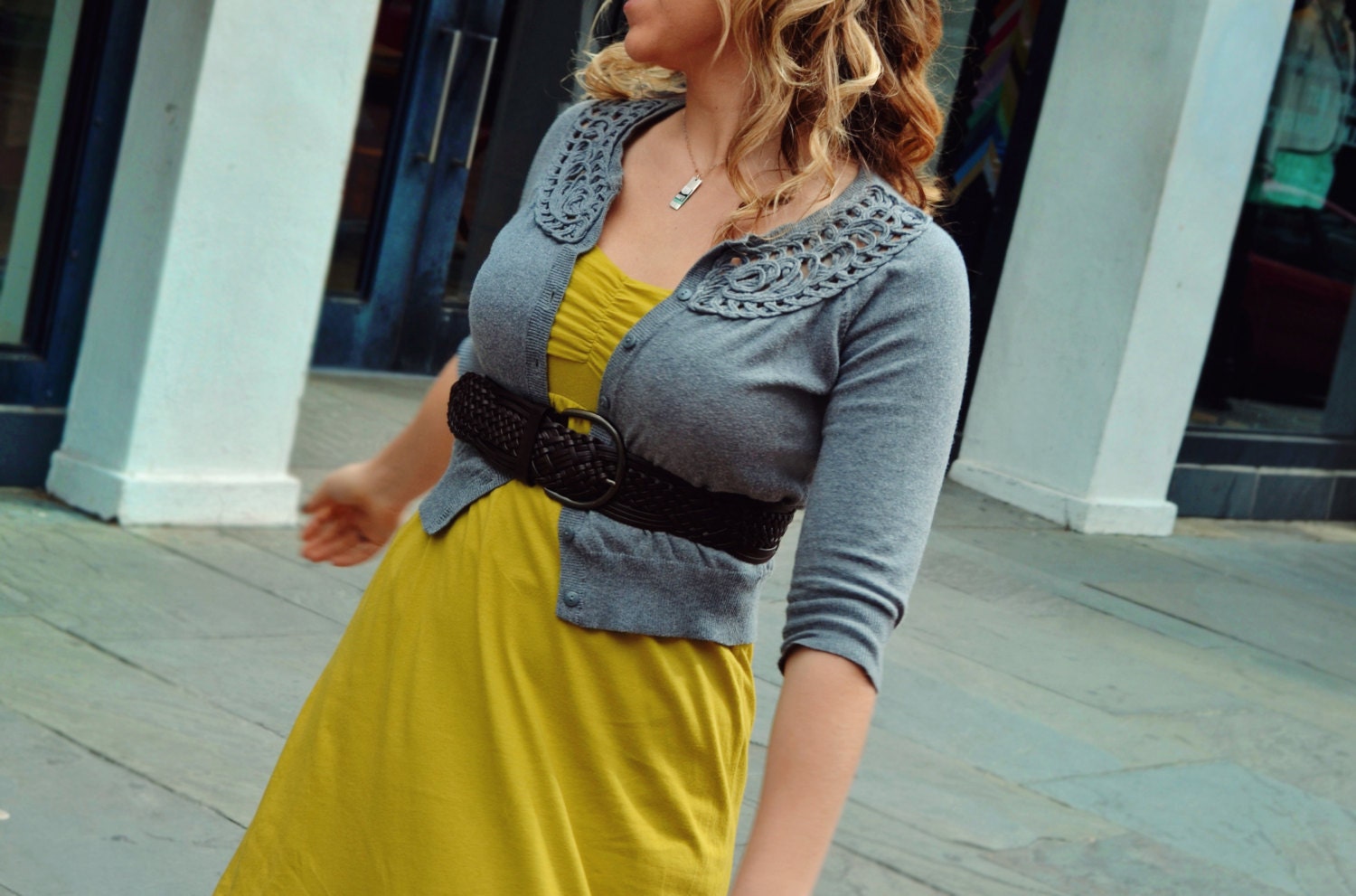 The Florence Original Art Necklace: Thin and Teal