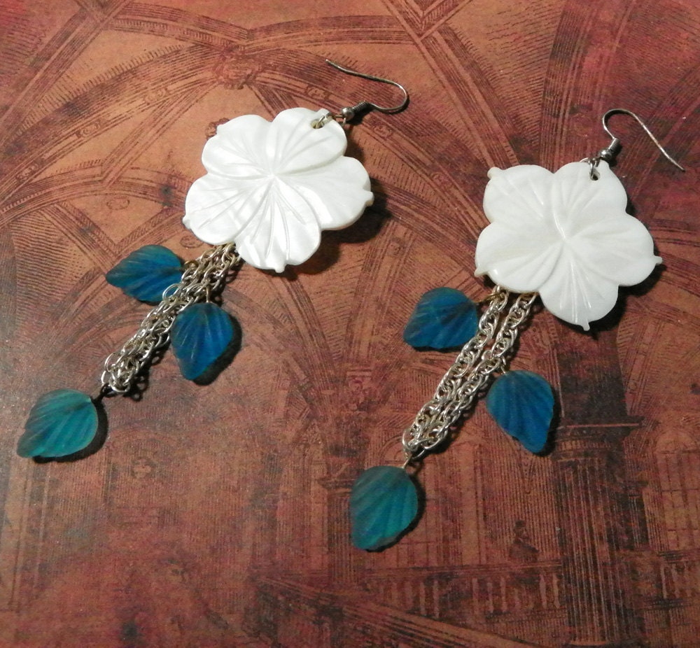 Leaves and Flower Earrings