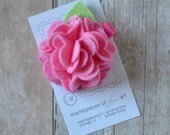 Hot Pink Felt Carnation Flower Hair Clip - large scallop carnation style - Cute for Spring and Easter
