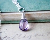 Lavender Amethyst Necklace Amethyst Jewelry February Birthstone Lilac Pendant