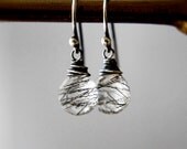 Silver Earrings Tourmalinated Quartz Storm Dangle PoleStar Black and White