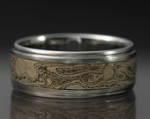 Papyrus Mokumé Gane and Stainless Steel Inlay Ring