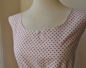 Kitsch White and Red Cute Spotty Dress / Handmade / XS S M