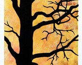 White Oak - Original Woodcut & Monotype