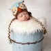 Furry Blue Sweet Sleepy Baby Boy Owl - Newborn