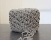 Wool Silk Elastic Yarn Two Ply Natural Light Grey Knitting Weaving Crochet 60 g, 2.11 oz