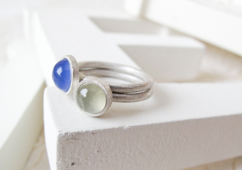 CHALCEDONY & PREHNITE ring