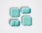 Rare set of 4 1940's Franciscan El Patio Turquoise Dishes