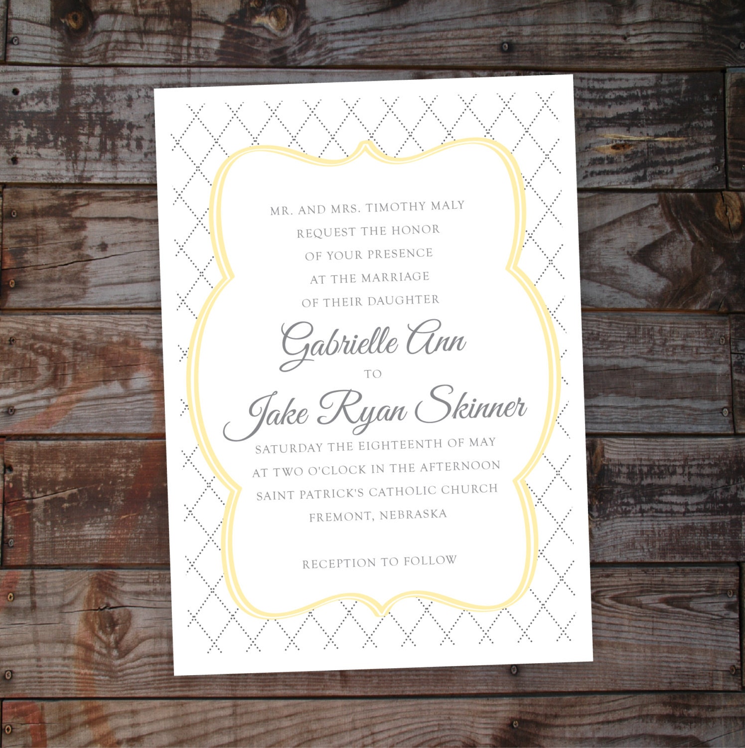 Custom Classic Script Wedding Invitation