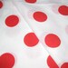 RED Polka Dots - Cotton Yardage - Bright Red Screen Print Fabric - Sewing Yardage Minnie Mouse