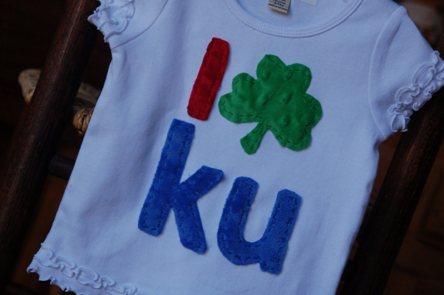 i love ku.  shamrock style.  st. patty's day fun.