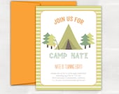 RESERVED for Kaelyn. camp out birthday invitation. printed and handmade. Il_170x135