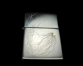 ZIPPO LIGHTER. JELLYFISH - Hand Engraved Cigarette Lighter