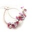 The Albina - hoop earrings in silver with white fresh water pearls, keshi pearls and pink mystic quartz