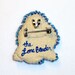 Tiny Blue & Gray Beaded MINIATURE POODLE dog art pin/ pendant (Ready to ship)