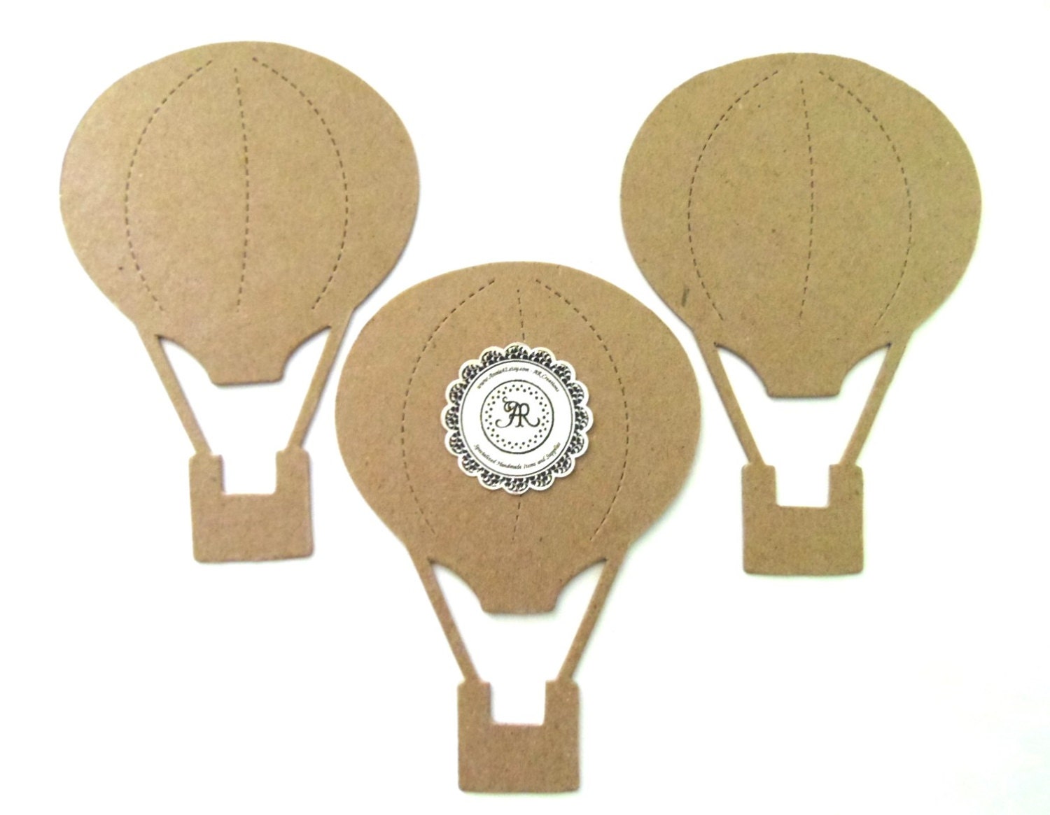 Hot Air Balloon, Montgolfiere, NEW SHAPE 137 - Chipboard Hot Air Balloon, Chipboard Die Cut, Wedding Love is in the Air Set of 3