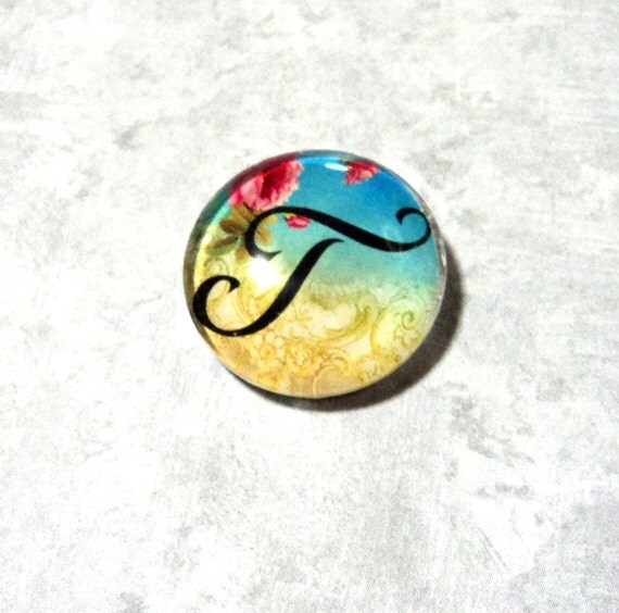 Romantic Flower Initial Magnet You Choose Initial