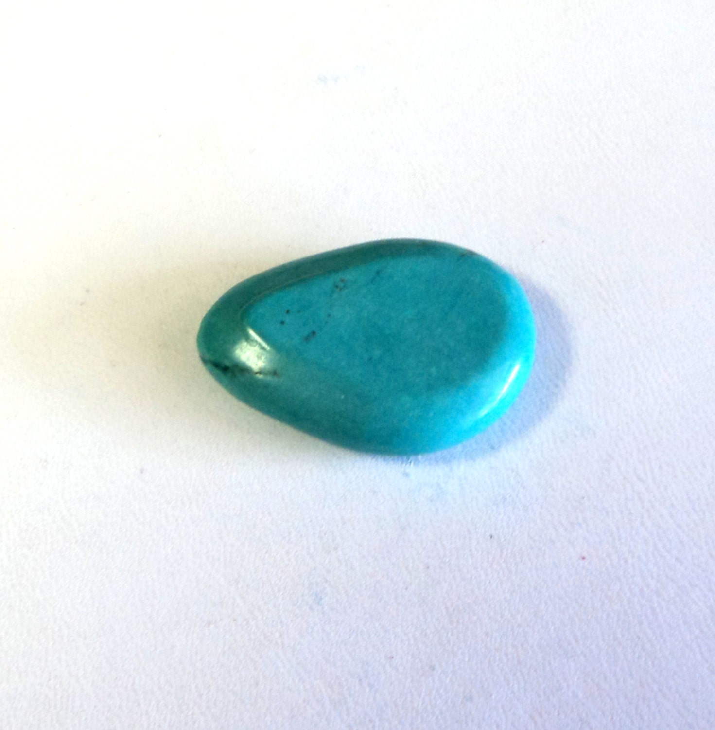 DESTASH SALE Pendant Focal Chalk Turquoise Teardrop Blue Green 33x24mm