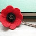 Women's Poppy Hair Pin // Ruby Red // Felt Flower Hair Accessory by OrdinaryMommy on Etsy