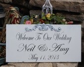 Personalized Welcome to Our Wedding Signs 12x24 Custom