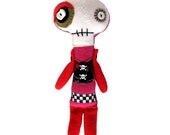 Chet - a spooky sweet pirate skelly rag doll