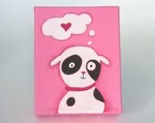 Petunia - a cute pink puppy painting - original art